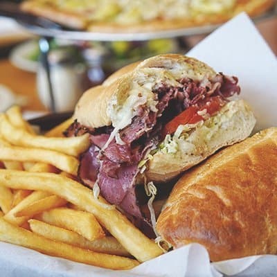 pastrami swiss 8 inch sub sandwich